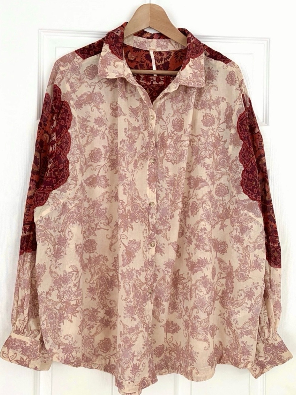 Free People Rose Bud Blouse Size L - Picture 2 of 5